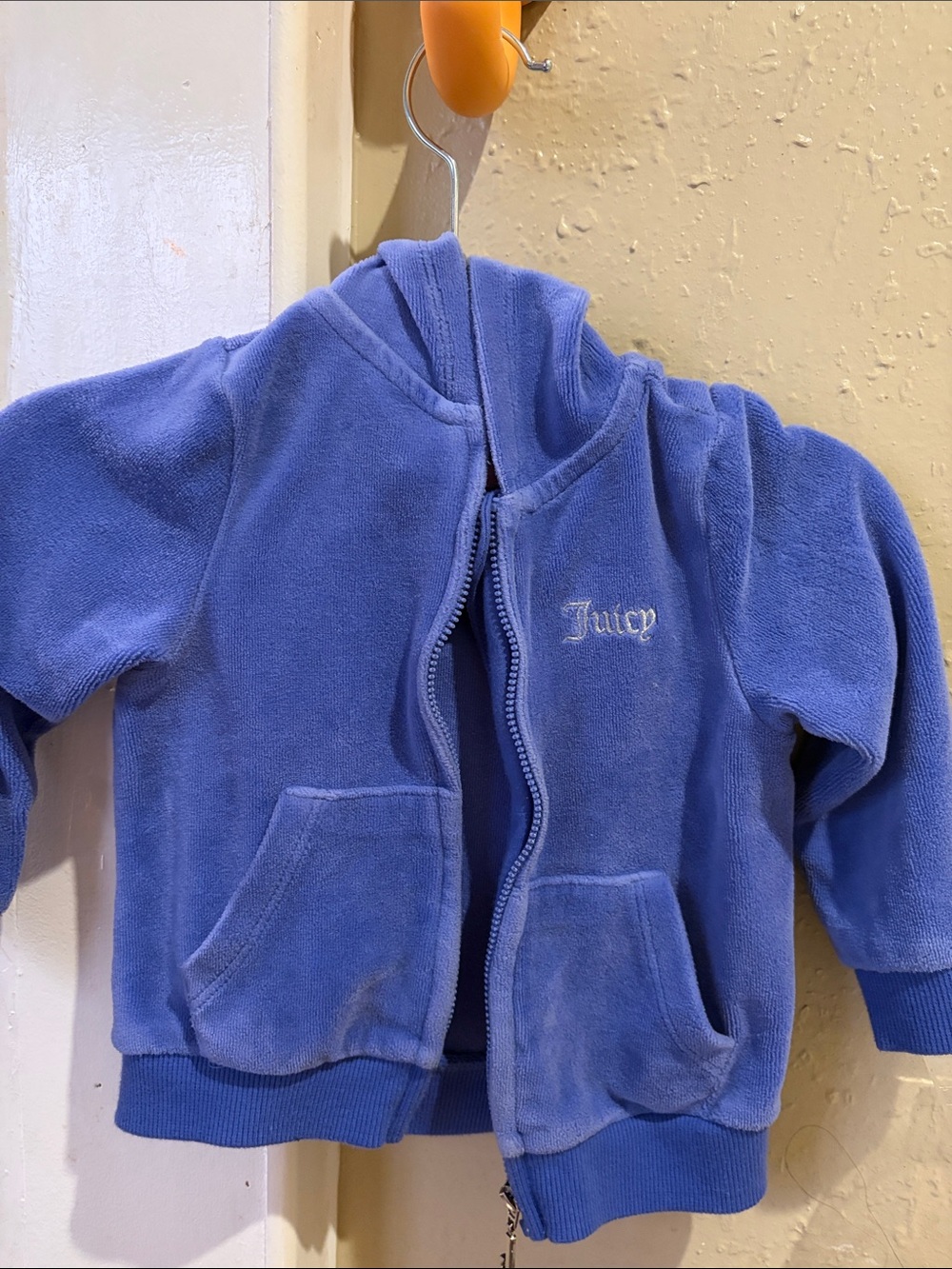 Juicy Couture Kids Purple Hooded Zip Fleece Jacket